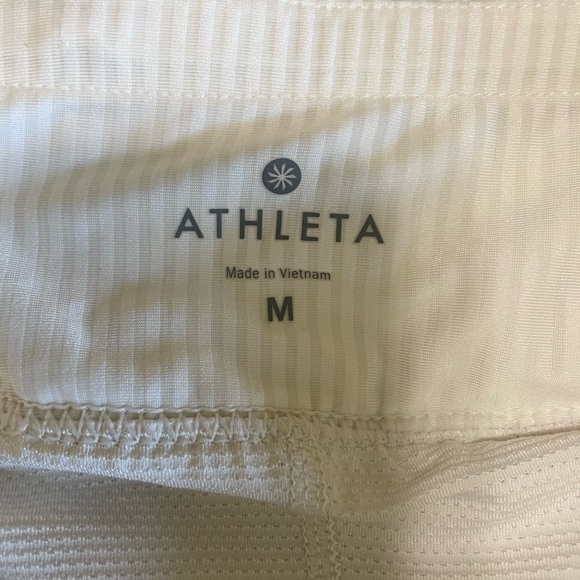 Athleta Skort Womens Medium Gray Striped Good Match Skort Pleated Ruffle Tennis - Picture 2 of 13